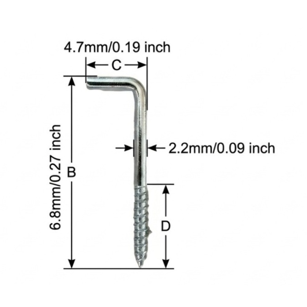 Home Improvement Retailers - L Shaped Screw Hooks 100 pcs